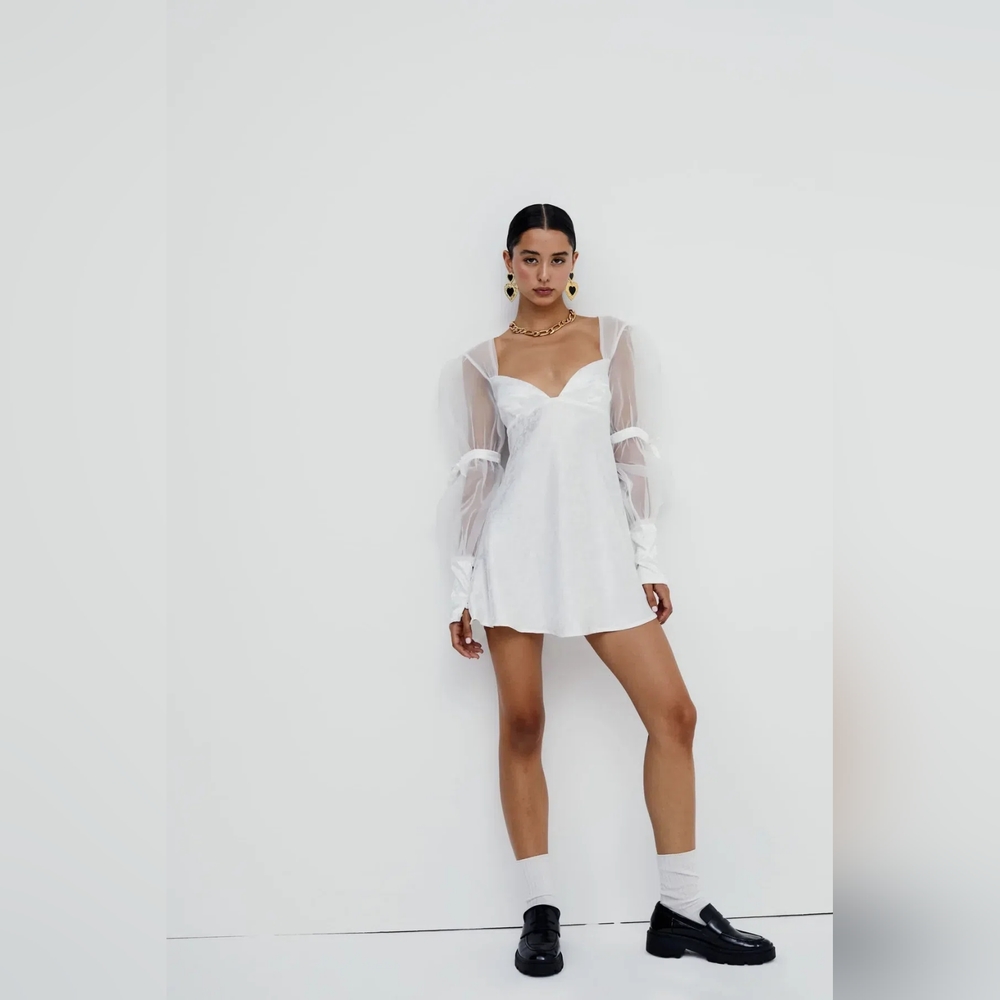 🍾 2xs HP 🥂 💐 For Love and Lemons Gabrielle Mini Dress 💐 - Picture 4 of 16